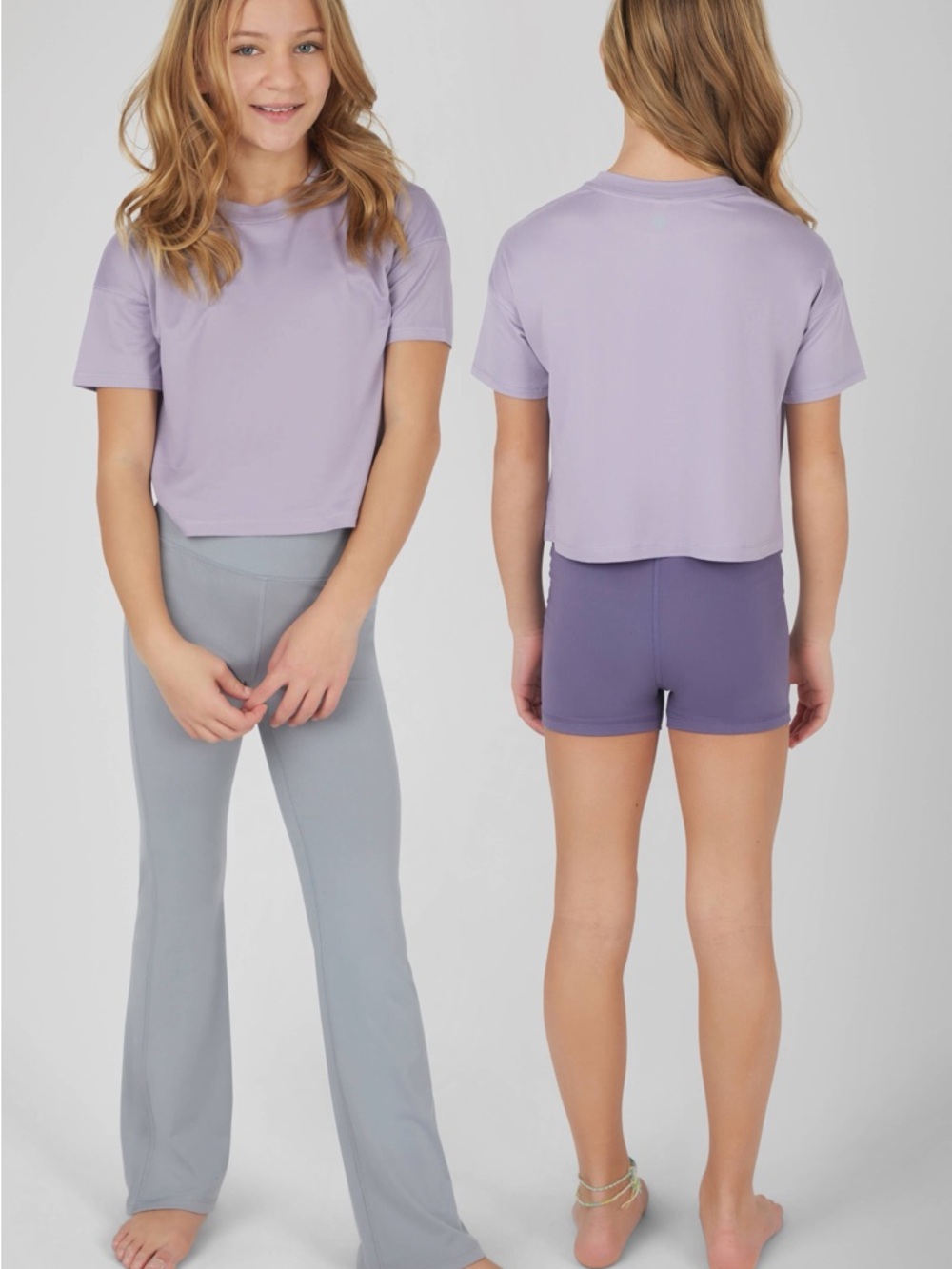 Girls Super Soft 3 PieceTee, Shorts, and Flare Pants Set